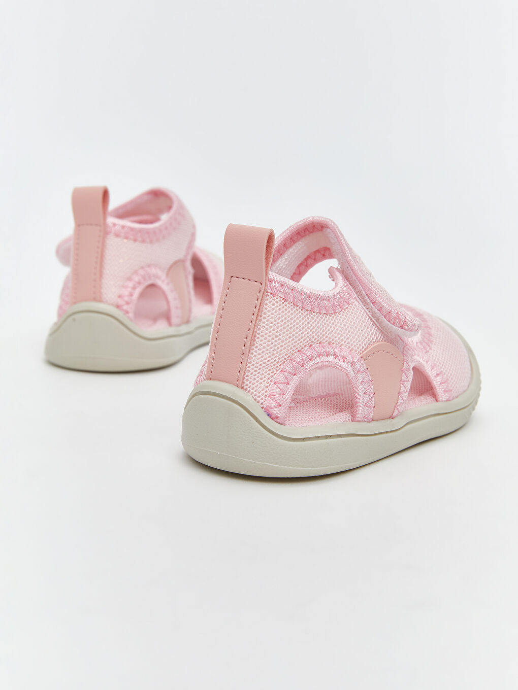 Pembe Cırt Cırtlı Kız Bebek Sandalet-4