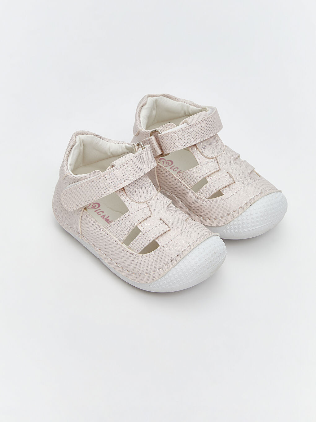 Pembe Cırt Cırtlı Kız Bebek Sandalet