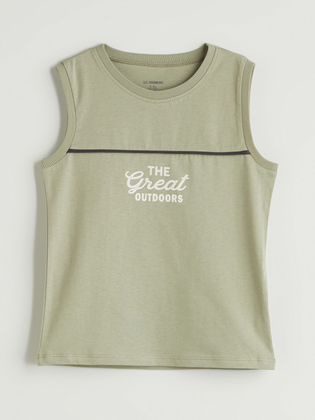 Yeşil Bisiklet Yaka Baskılı Erkek Çocuk Atlet