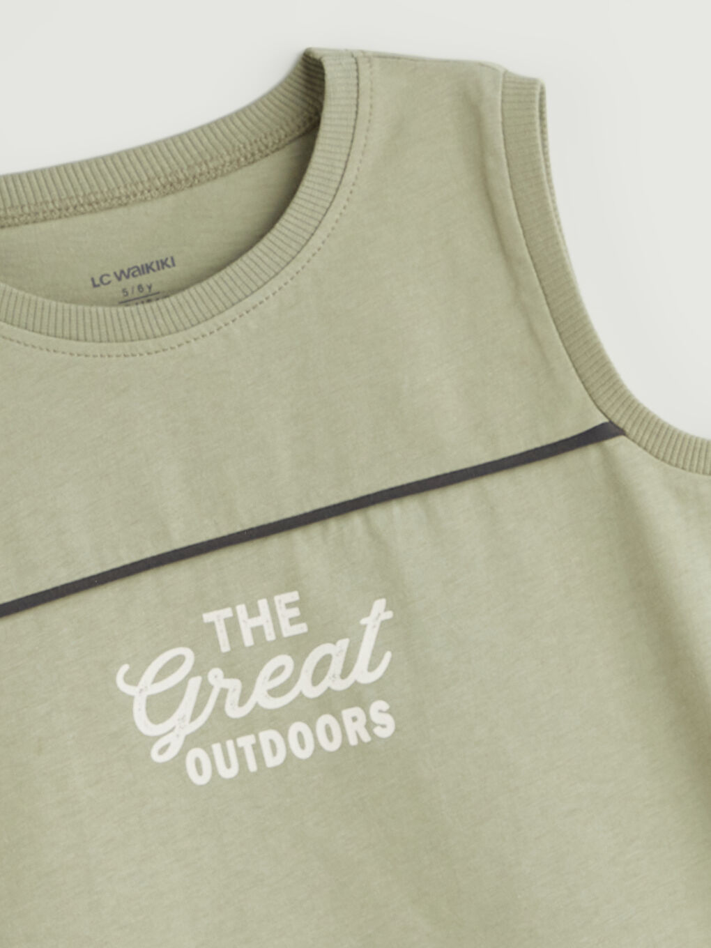 Yeşil Bisiklet Yaka Baskılı Erkek Çocuk Atlet-1