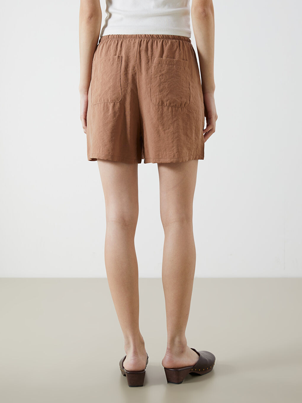 Women's Elasticated Waist Modal Blend Shorts -S5Q515Z8-D6H