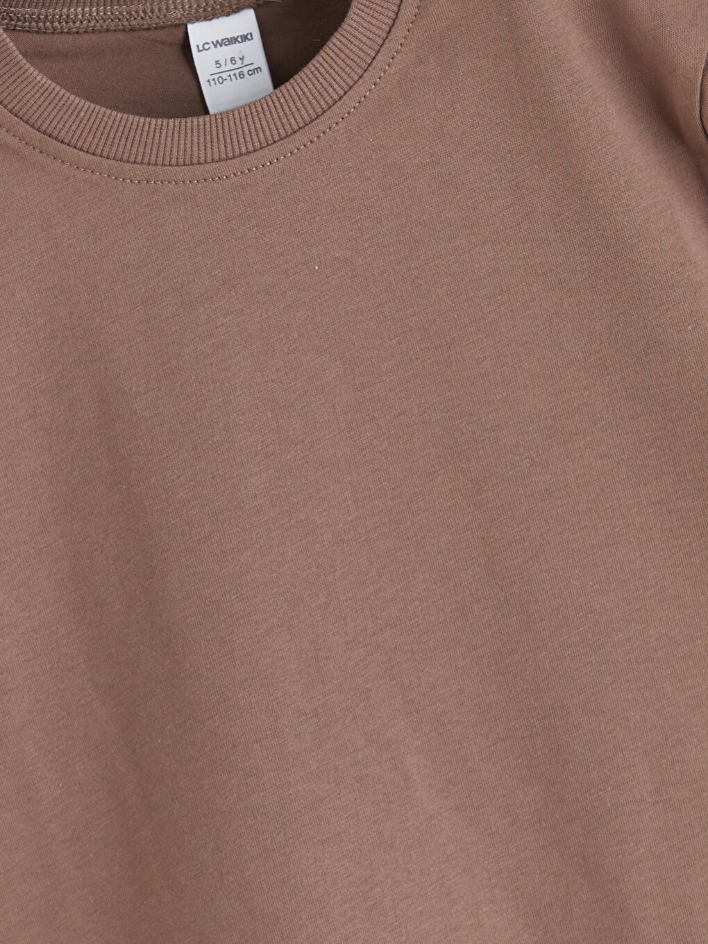 Kahverengi Bisiklet Yaka Erkek Çocuk Tişört-1