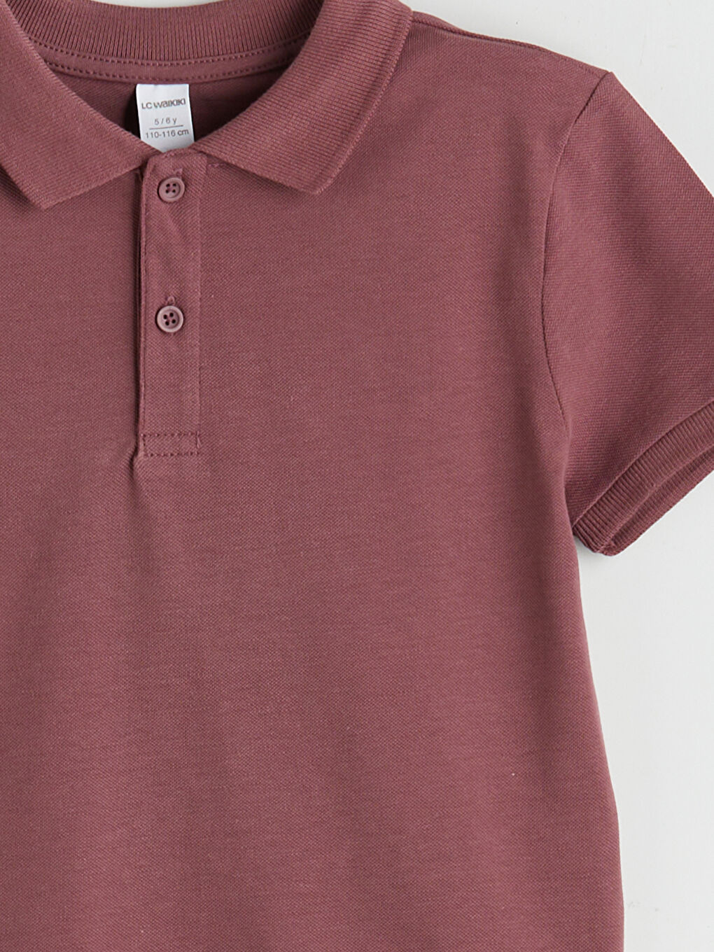 Pembe Polo Yaka Basic Erkek Çocuk Tişört-2