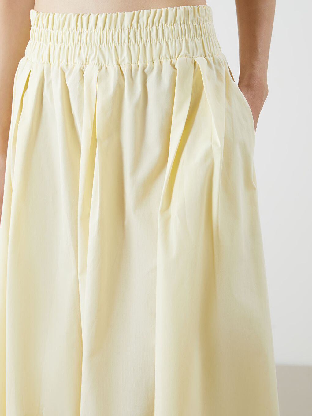 XSIDE Elasticated Waist Poplin Skirt -S5Q539Z8-CRK
