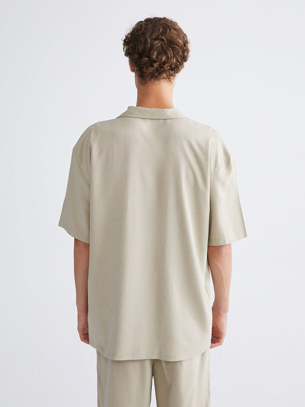 XSIDE Relaxed Fit Resort Neck Short Sleeve Linen Blend Men's Shirt -S5Q576Z8-ZT8