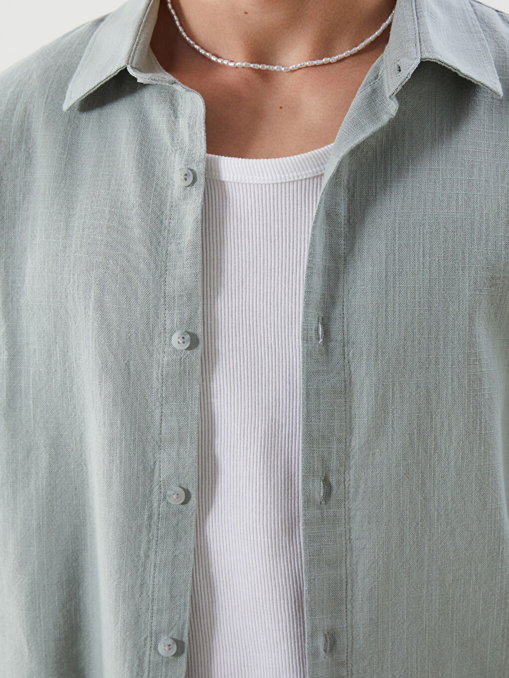 Relaxed Fit Linen Look Men's Shirt -S5Q585Z8-Z6D