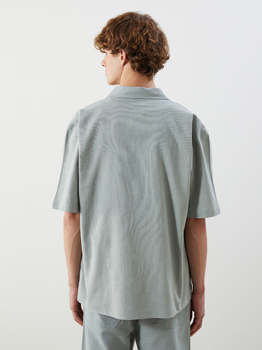 Relaxed Fit Linen Look Men's Shirt -S5Q585Z8-Z6D