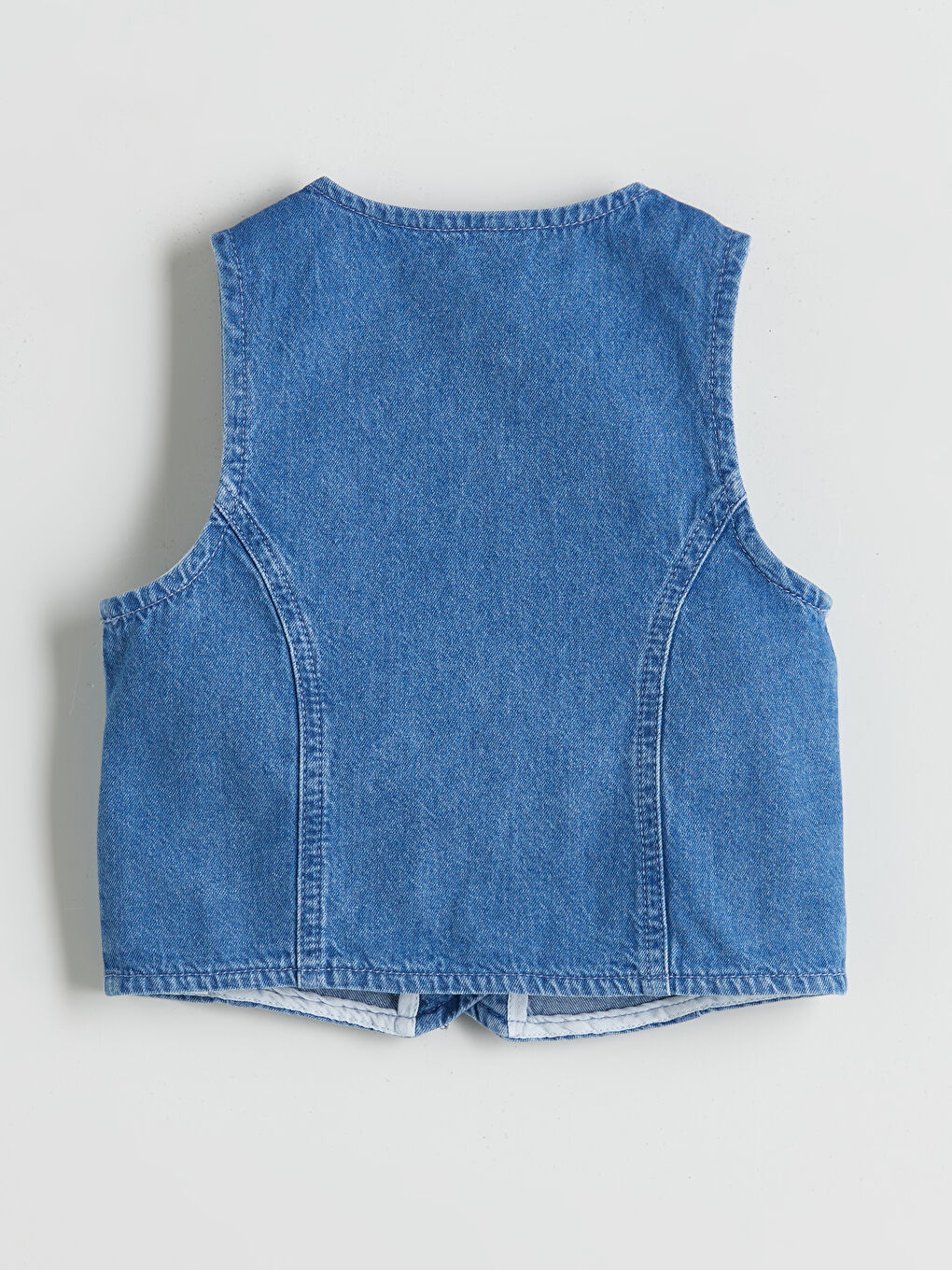 İndigo Çiçek Aplikeli Kız Çocuk Jean Ceket-1