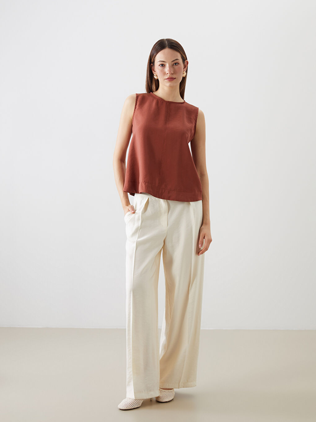 LCWAIKIKI Classic Elasticated Waist Modal Blend Women's Trousers -S5Q594Z8-V9H