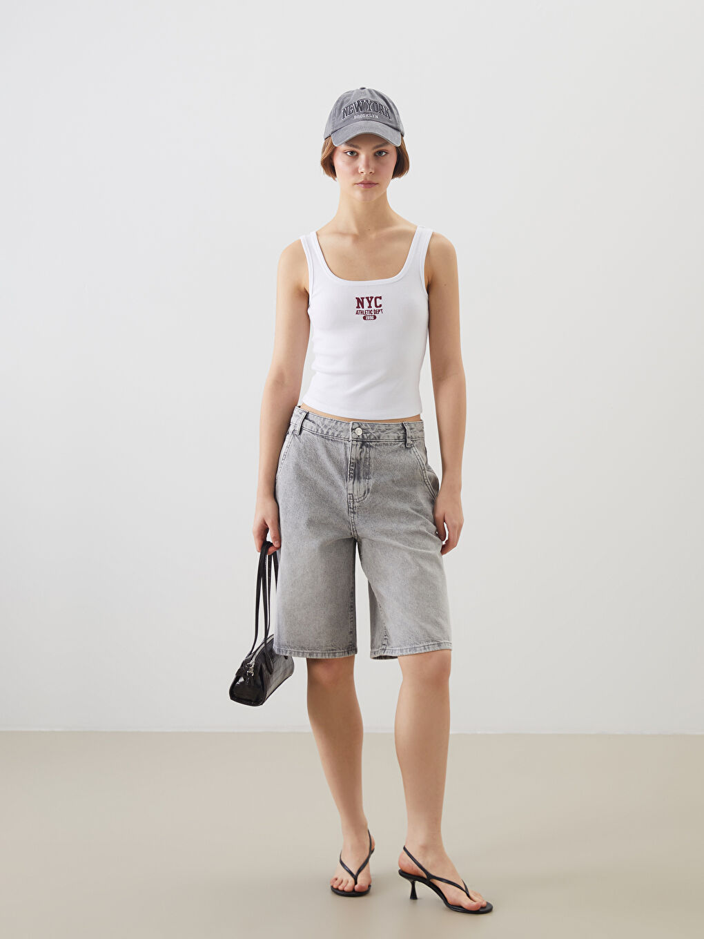 Bermuda Fit Women's Denim Shorts -S5Q595Z8-CWE