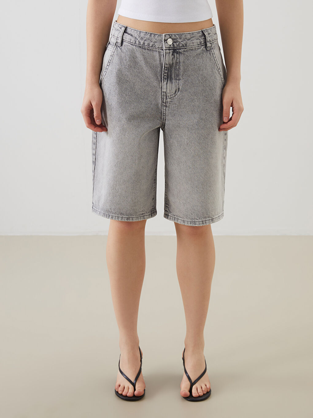Bermuda Fit Women's Denim Shorts -S5Q595Z8-CWE