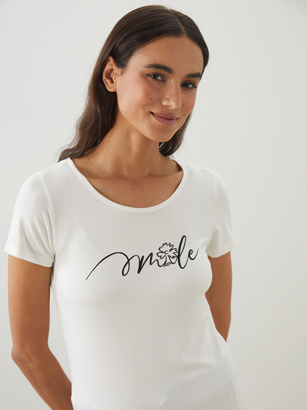 Lacivert Bisiklet Yaka Çiçekli Kadın Kaprili Pijama Takımı-1