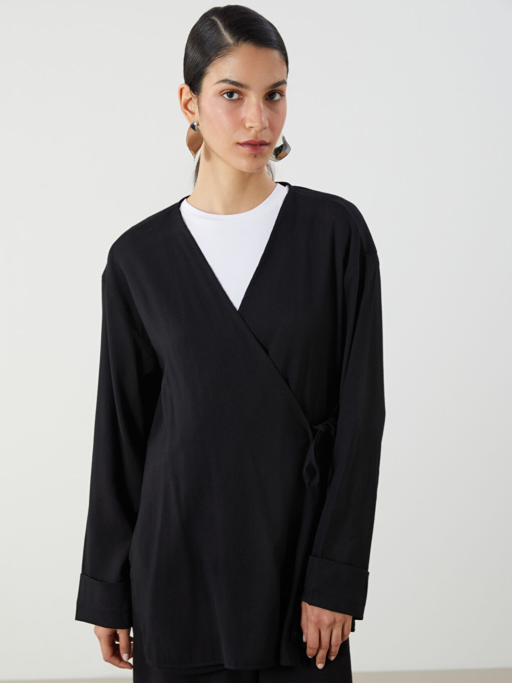 Woman BLACK Kimono -S5Q621Z8-CVL