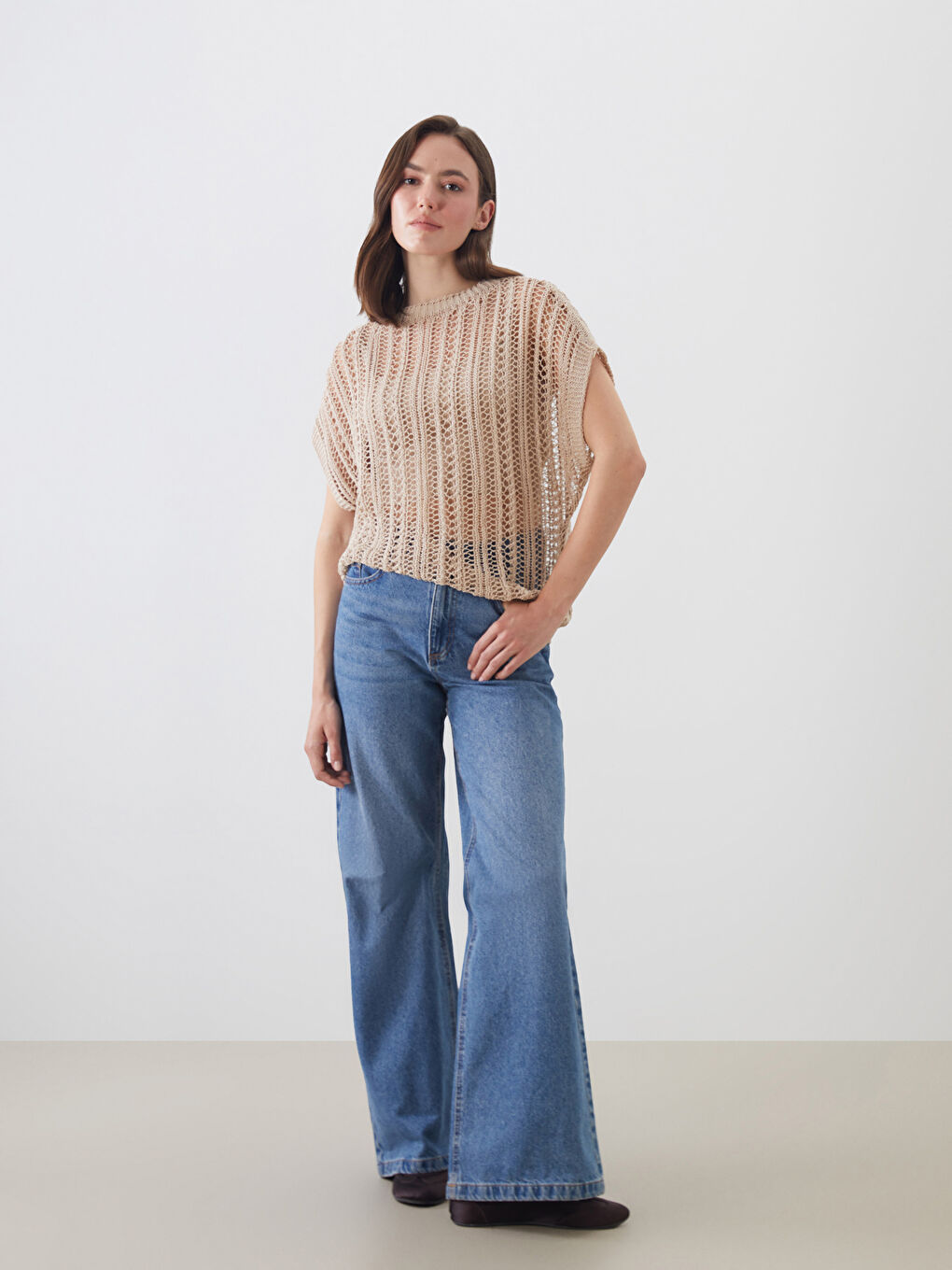 Crew Neck Hole-Knitted Women's Knitwear Sweater Vest -S5Q636Z8-CWP