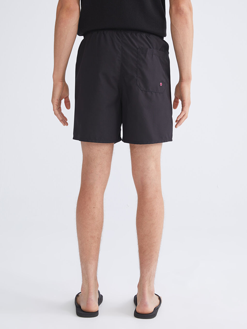 Siyah Kısa Boy Squid Game Baskılı Erkek Deniz Şortu-3