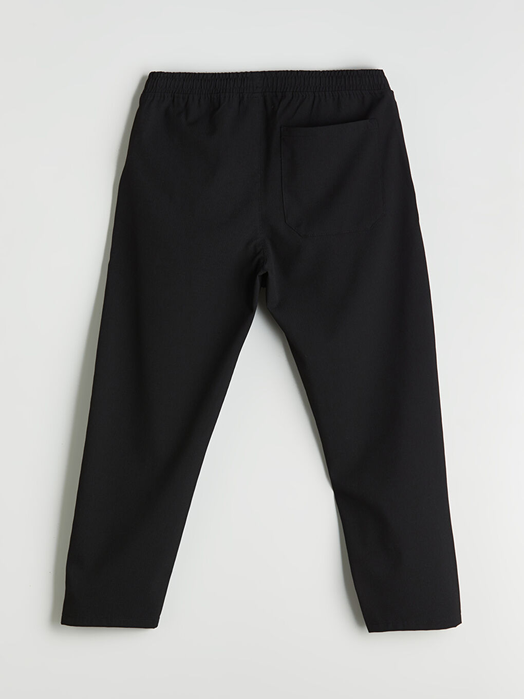 Siyah Standart Kalıp Armürlü Erkek Pantolon-5