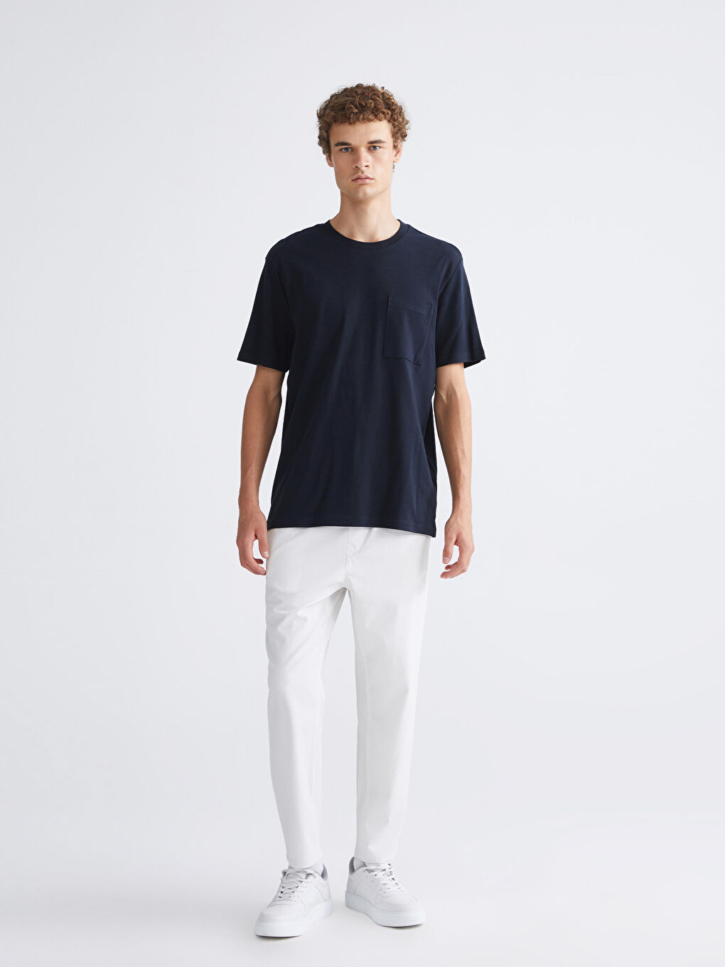 Ekru Standart Kalıp Armürlü Erkek Pantolon