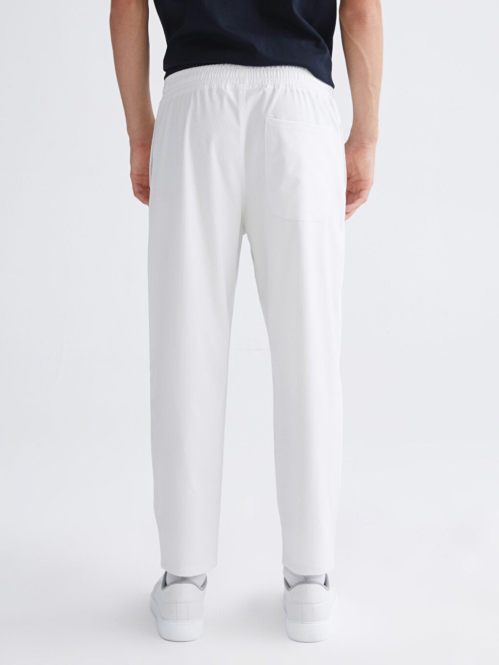 Ekru Standart Kalıp Armürlü Erkek Pantolon-3