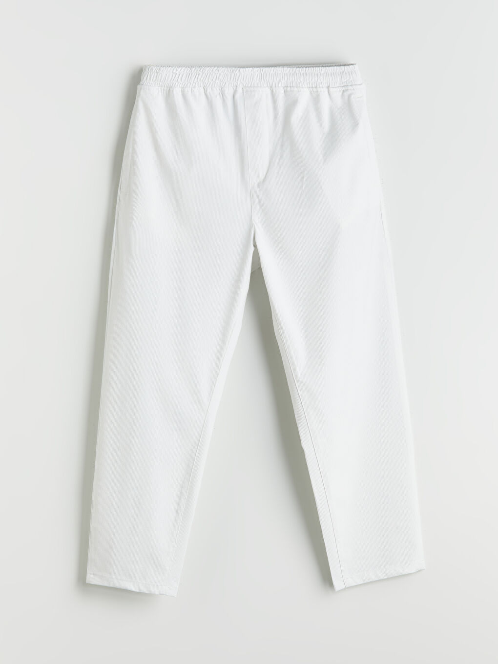 Ekru Standart Kalıp Armürlü Erkek Pantolon-4