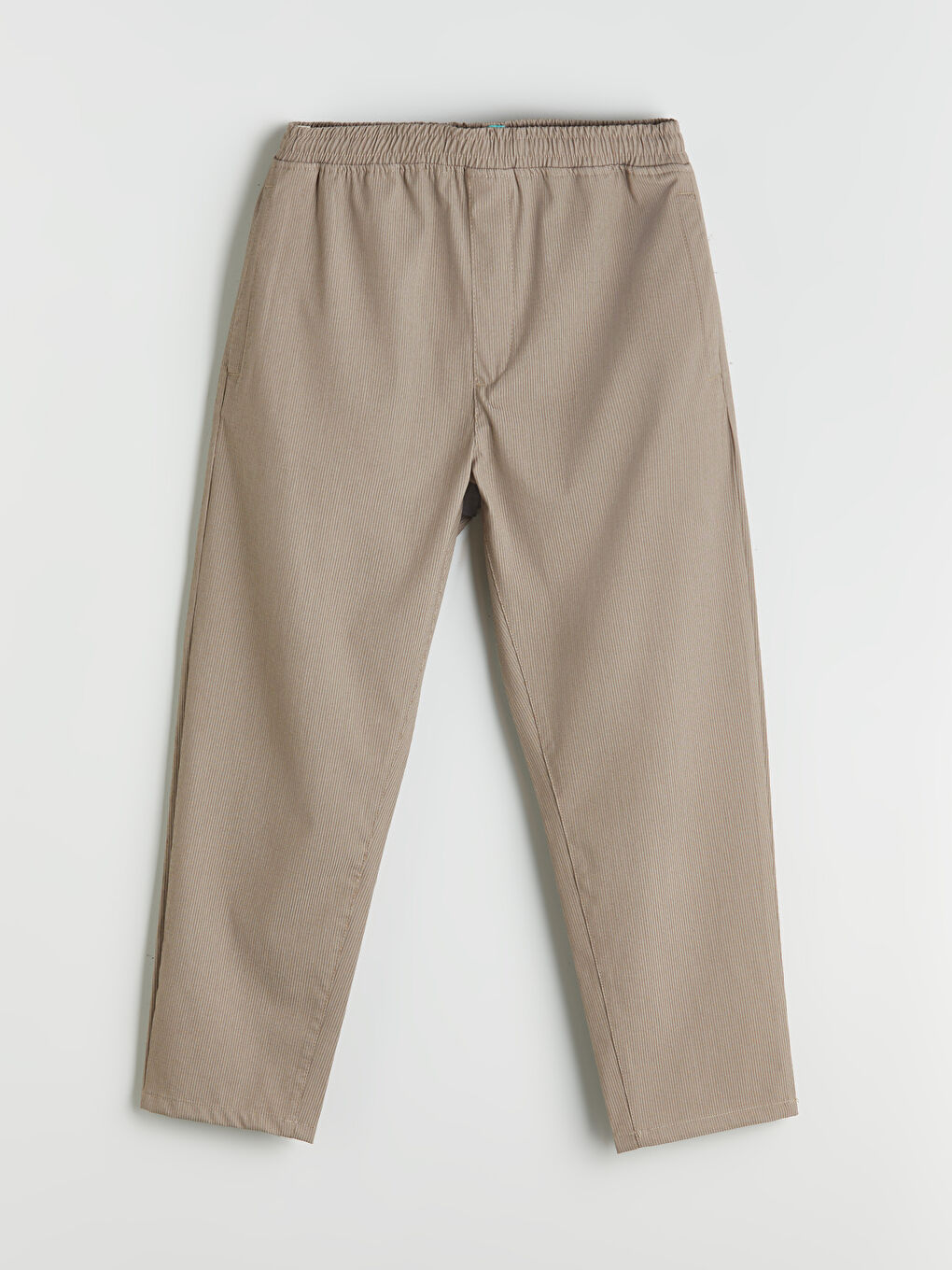 Bej Standart Kalıp Armürlü Erkek Pantolon-4