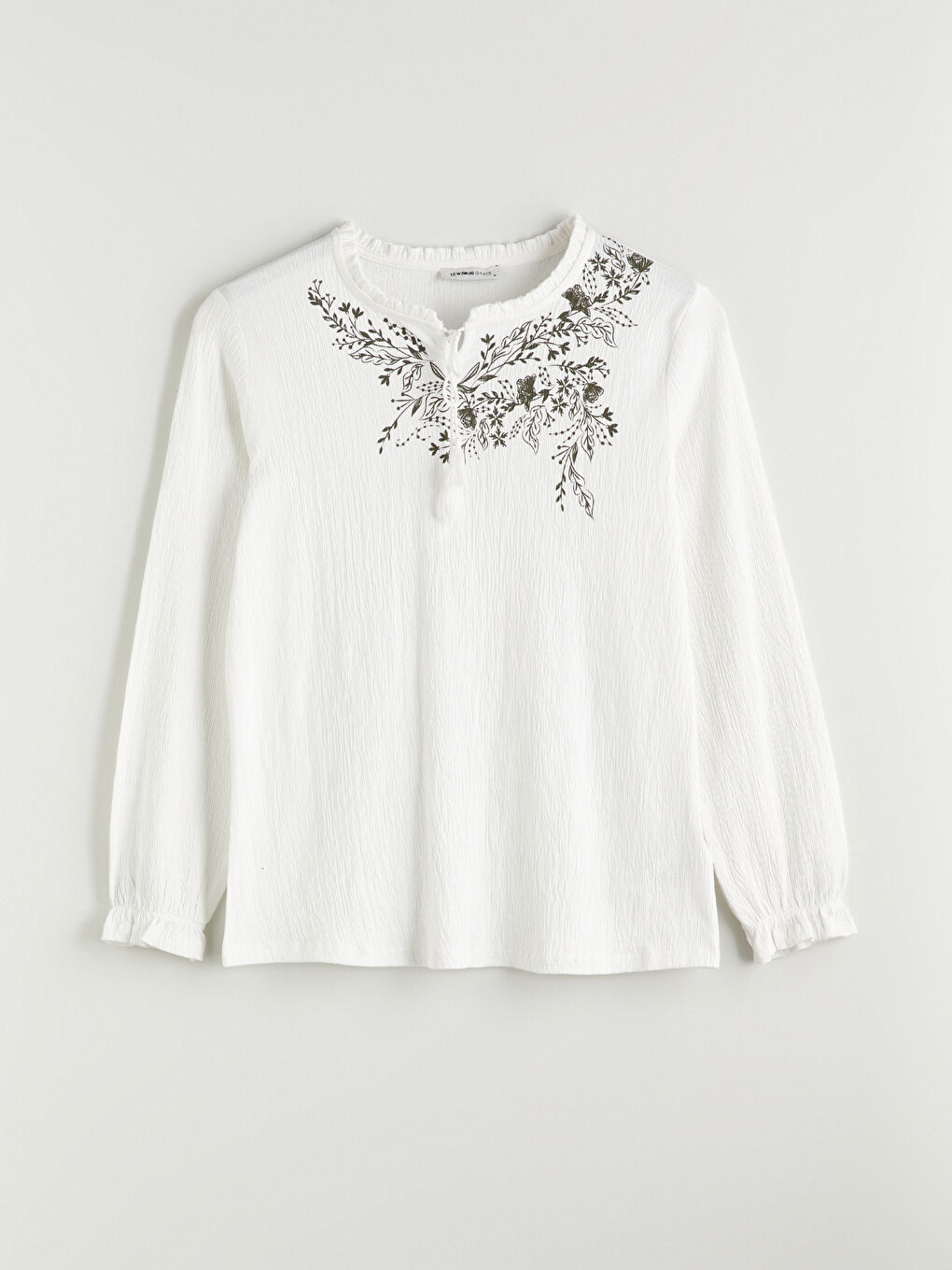 Tie Neck Floral Blouse -S5Q660Z8-V42