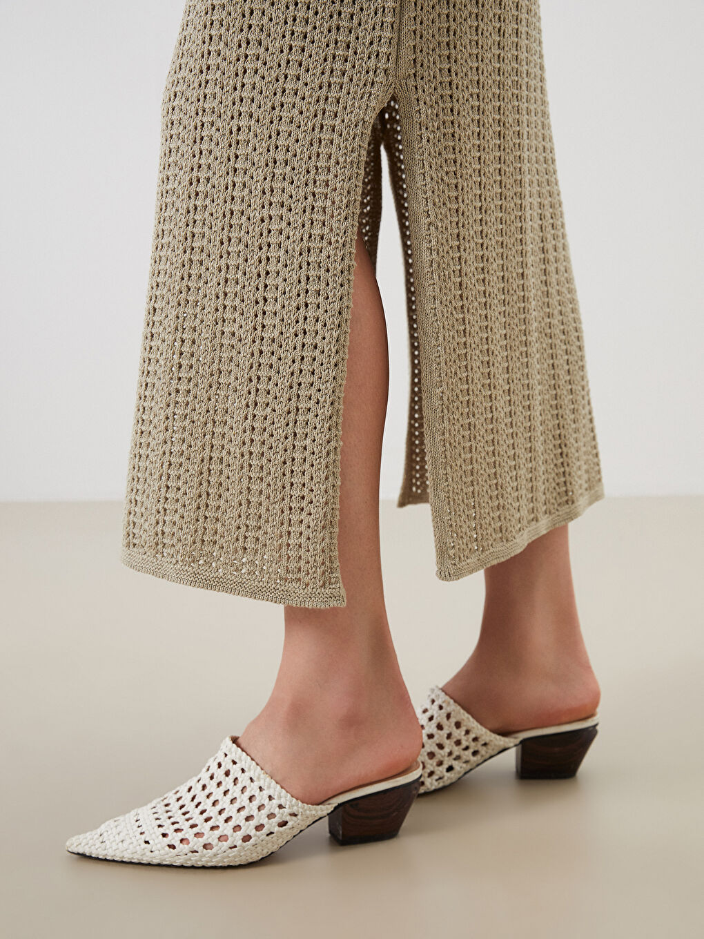 Elastic Waist Hole-Knitted Tricot Skirt -S5Q689Z8-19R