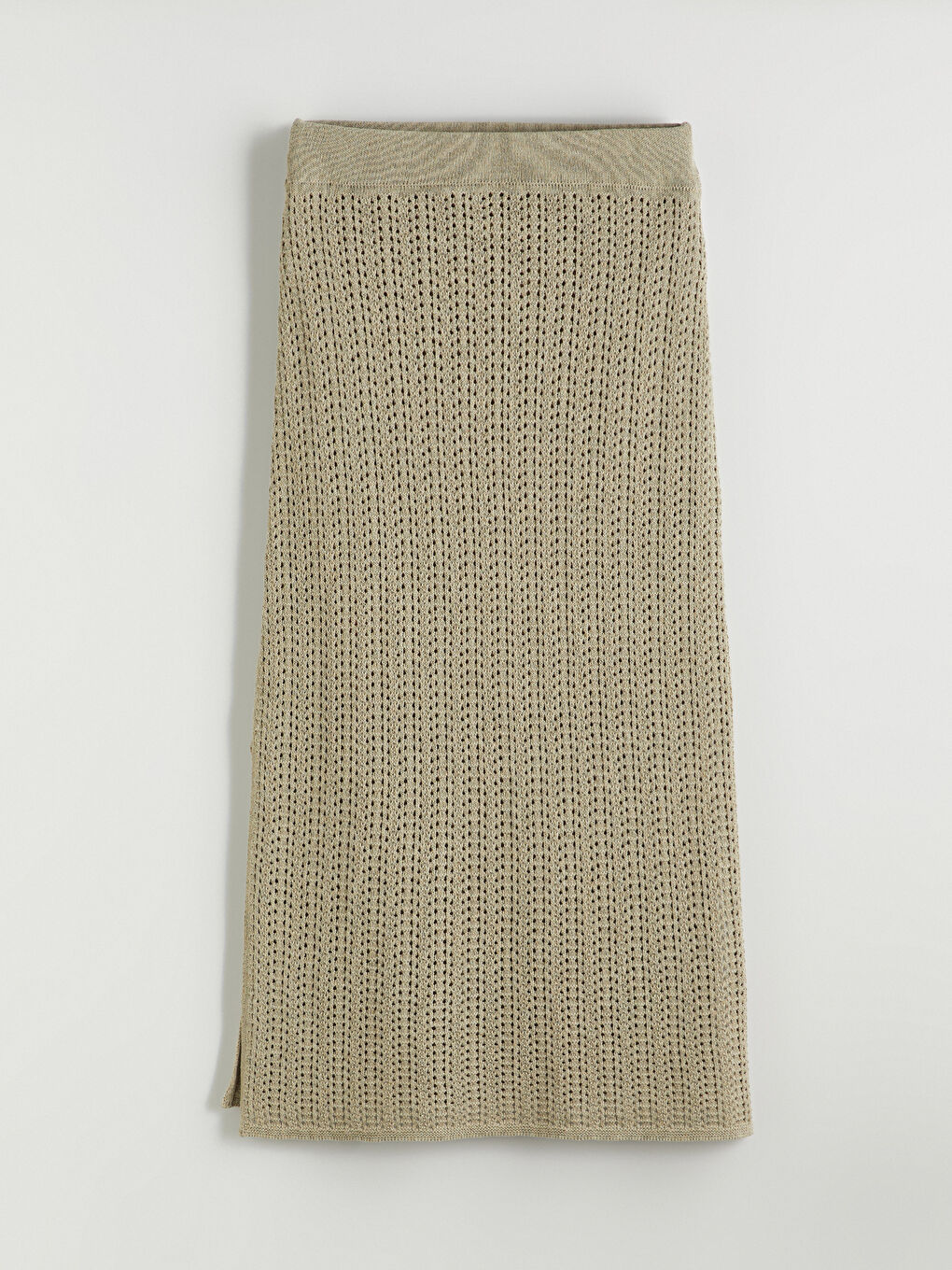Elastic Waist Hole-Knitted Tricot Skirt -S5Q689Z8-19R