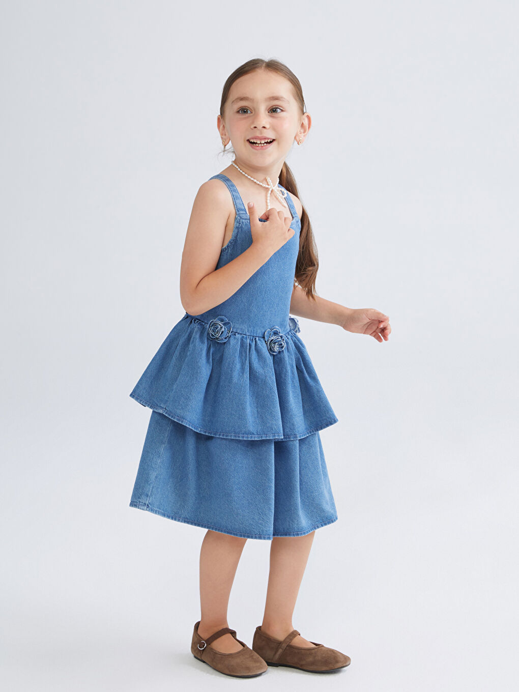 LCW Kids Girl INDIGO Denim Dress -S5Q693Z1-507