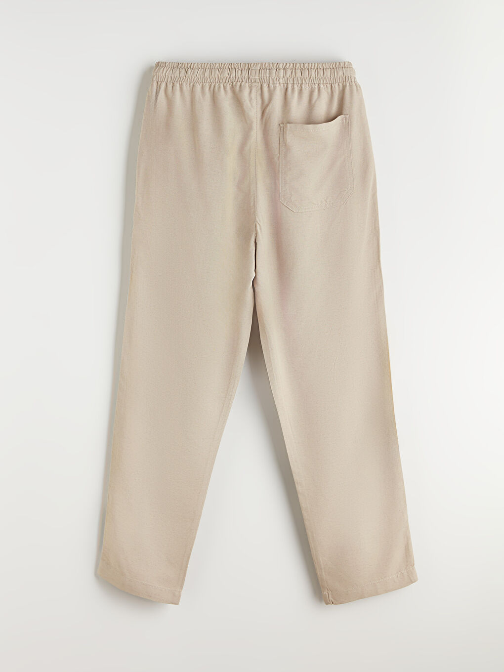 Haki Rahat Kalıp Keten Karışımlı Erkek Pantolon-5