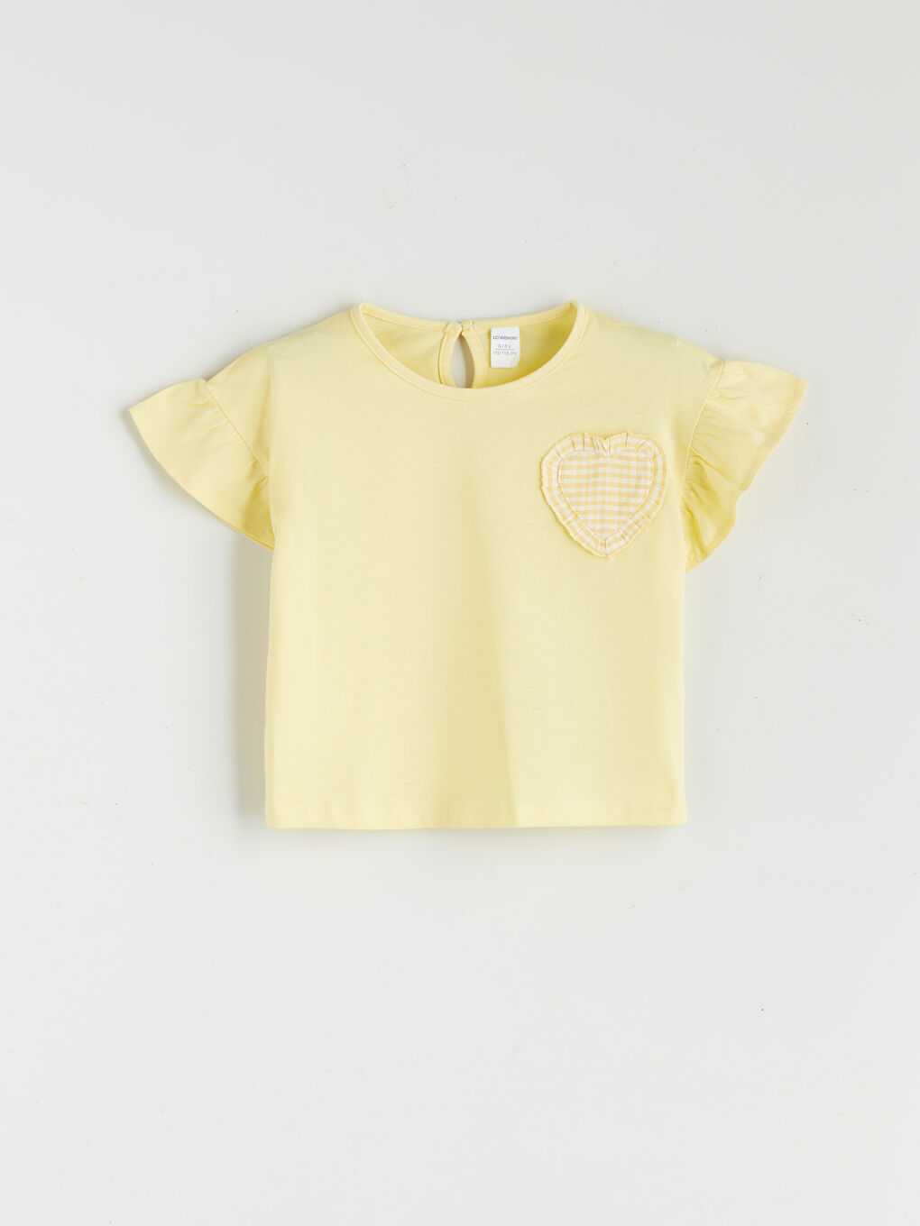Sarı Kalp Aplikeli Kız Çocuk Bluz-1