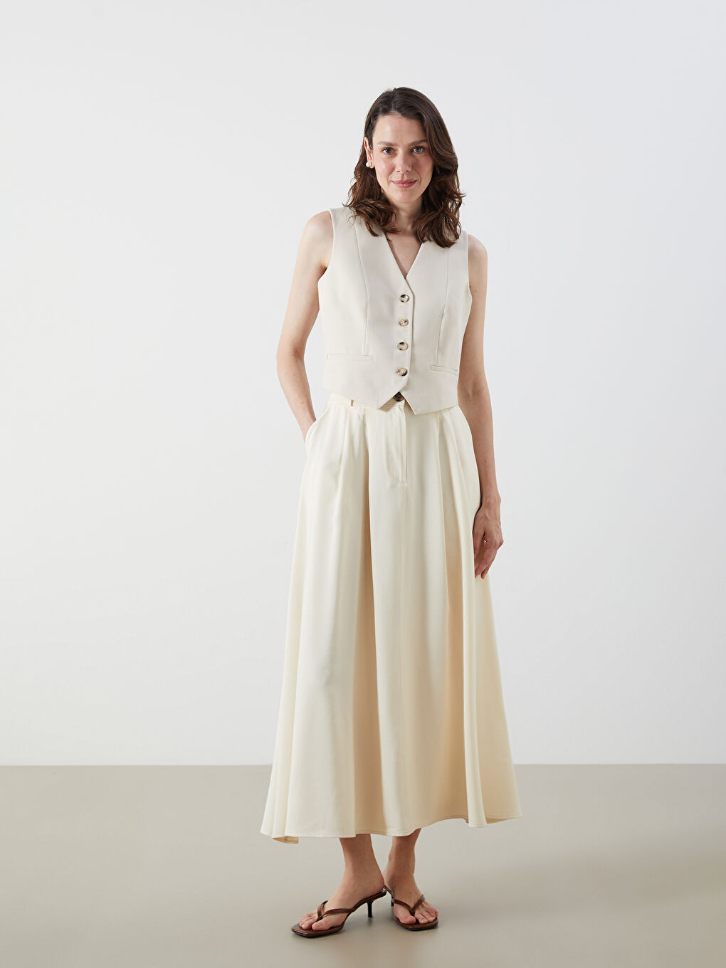 Woman BEIGE Skirt -S5Q728Z8-FQQ