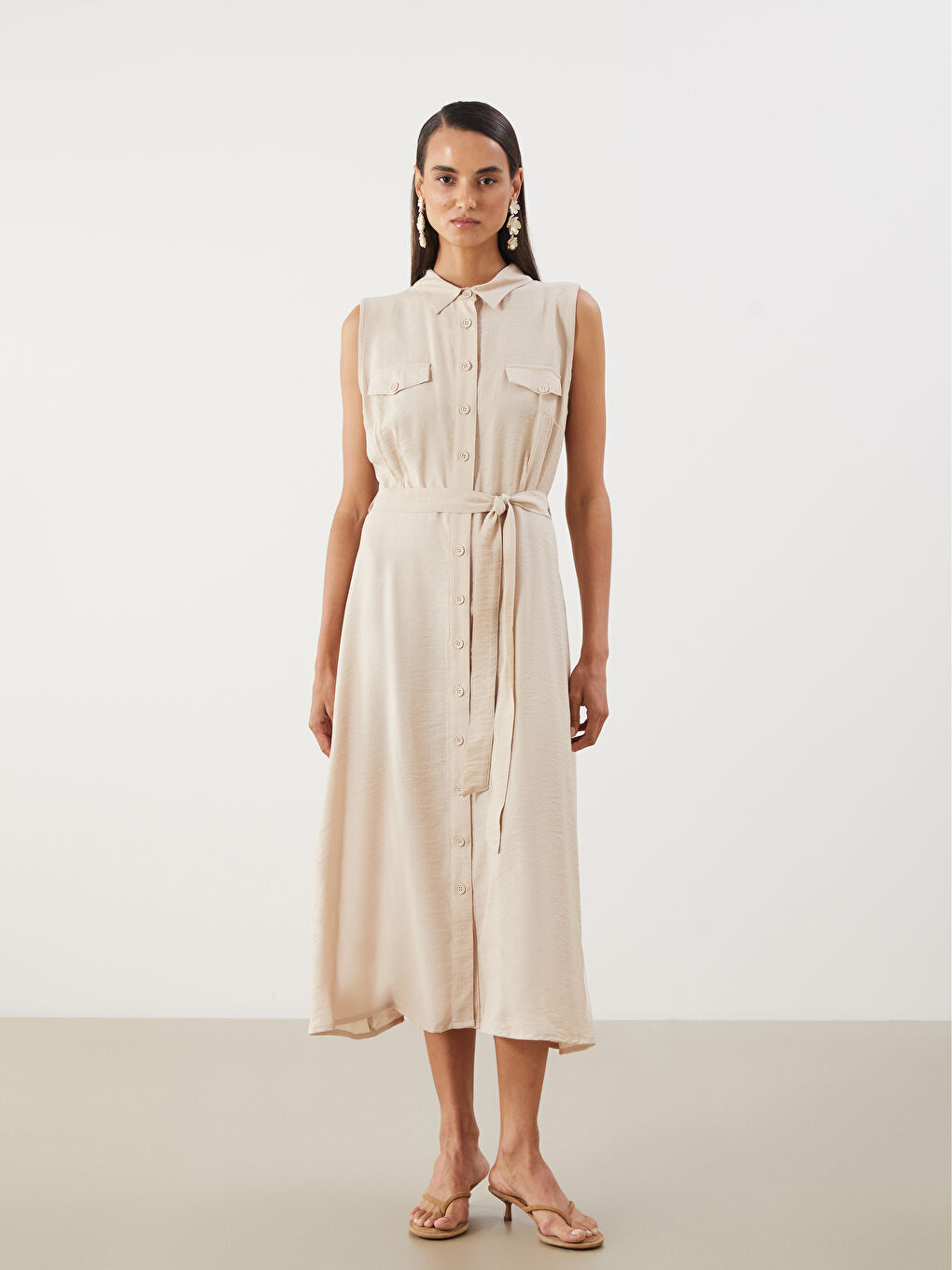 Belted Shirt Dress -S5Q732Z8-CR8