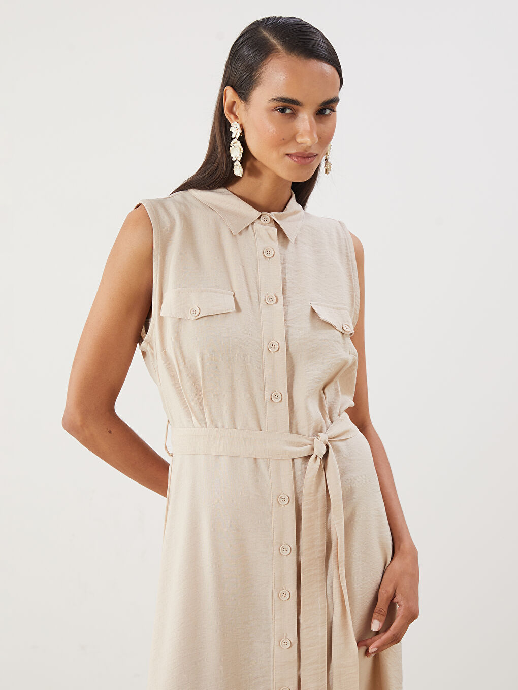 Belted Shirt Dress -S5Q732Z8-CR8