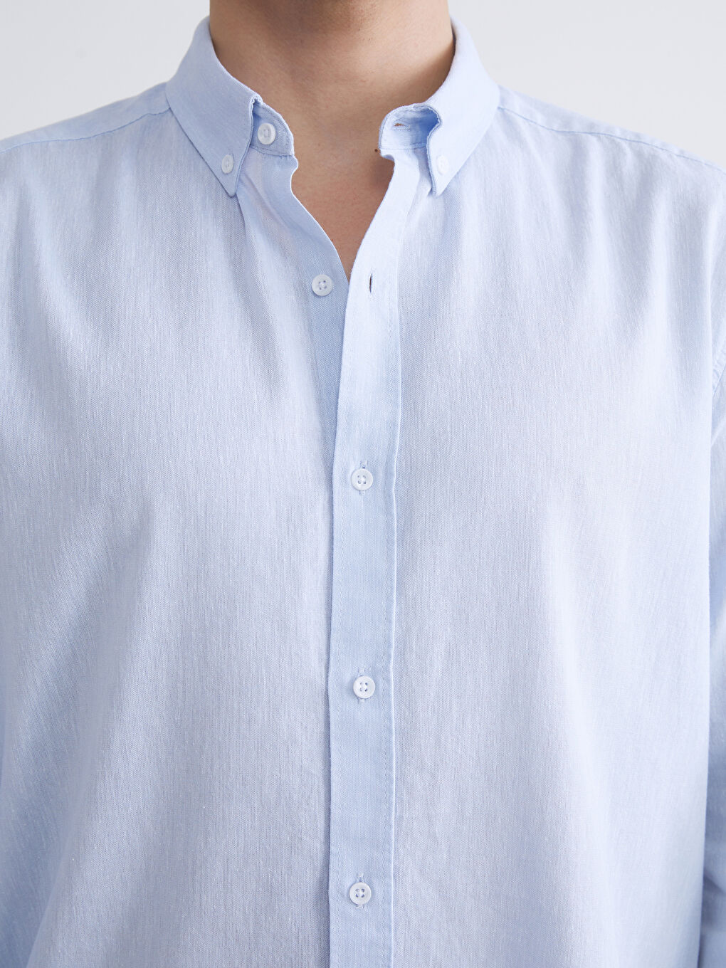 Mavi Regular Fit Uzun Kollu Keten Karışımlı Erkek Gömlek-2