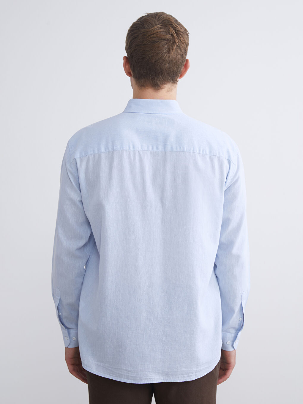 Mavi Regular Fit Uzun Kollu Keten Karışımlı Erkek Gömlek-3