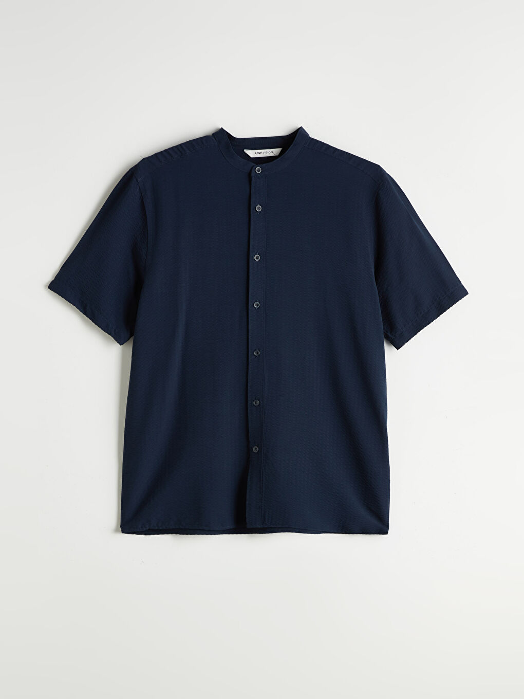 Lacivert Regular Fit Kısa Kollu Erkek Gömlek-4