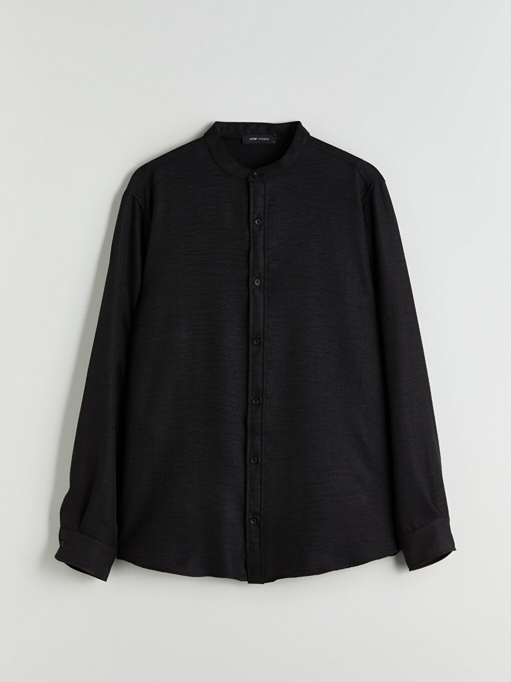 Siyah Regular Fit Hakim Yaka Uzun Kollu Erkek Gömlek