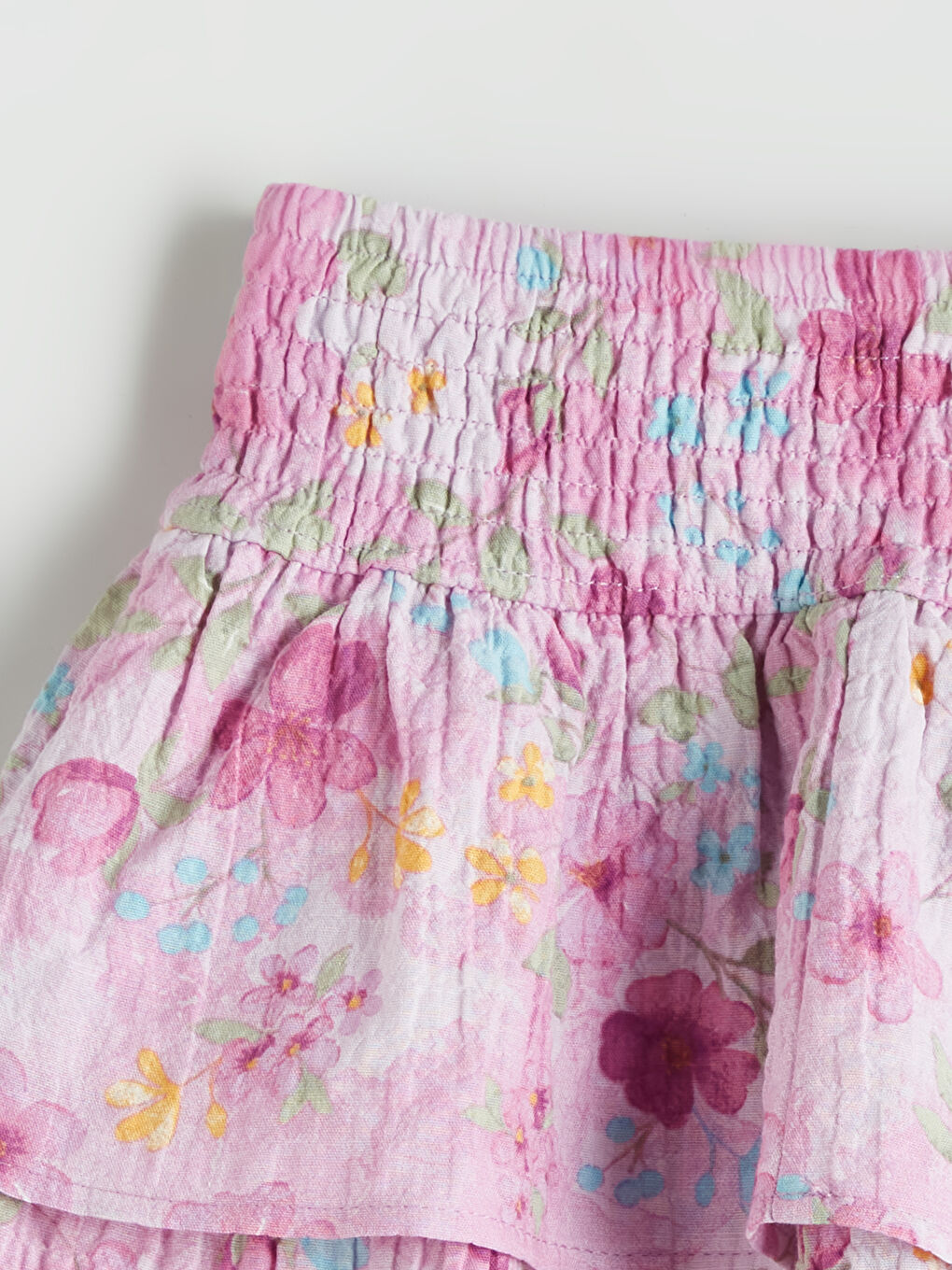 Mor Beli Gipeli Kız Çocuk Çiçek Desenli Etek-2