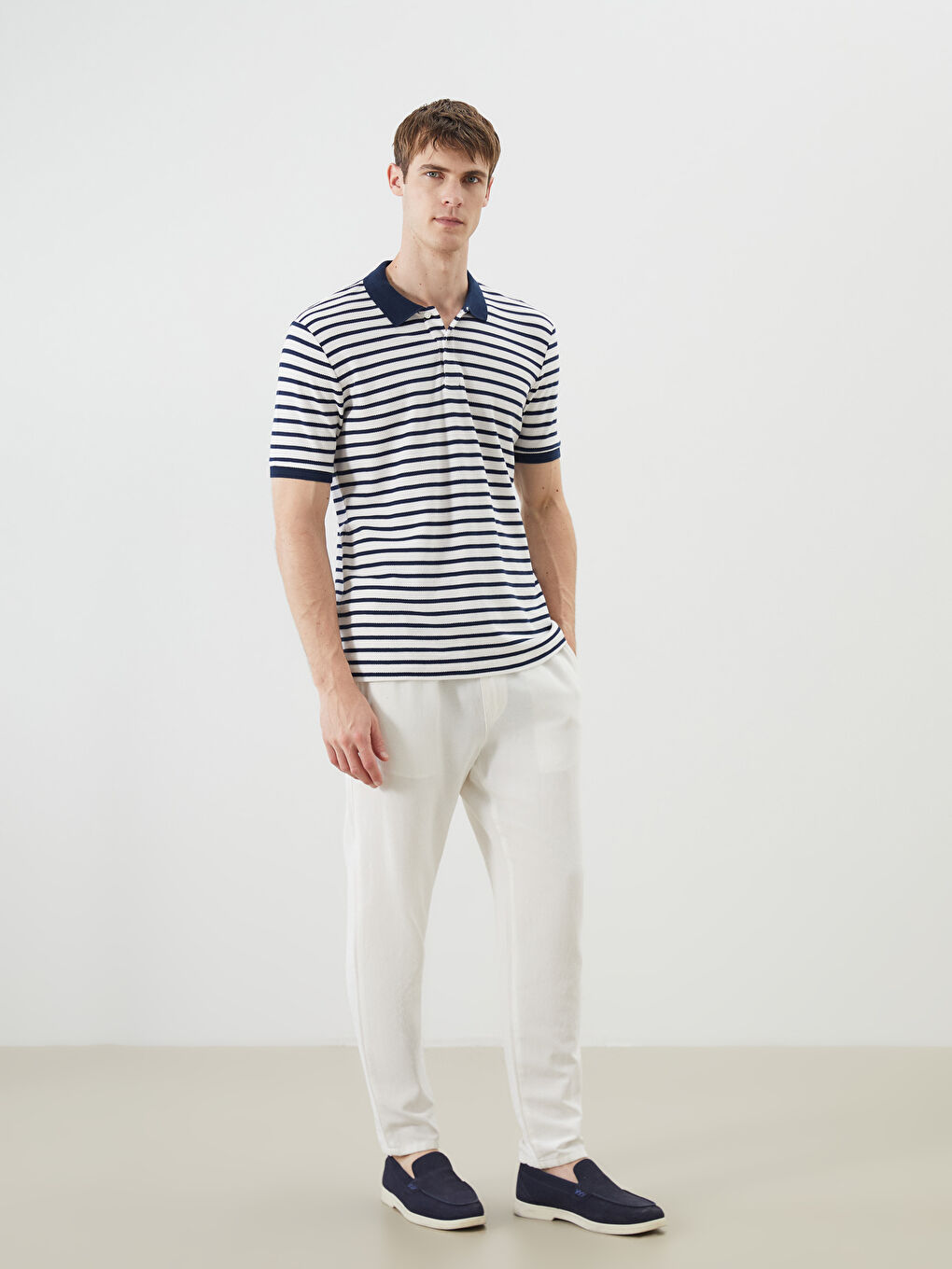 SOUTHBLUE Polo Neck Striped Pique Men's T-Shirt -S5Q764Z8-R9J