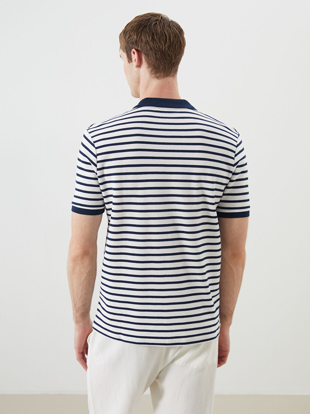 SOUTHBLUE Polo Neck Striped Pique Men's T-Shirt -S5Q764Z8-R9J