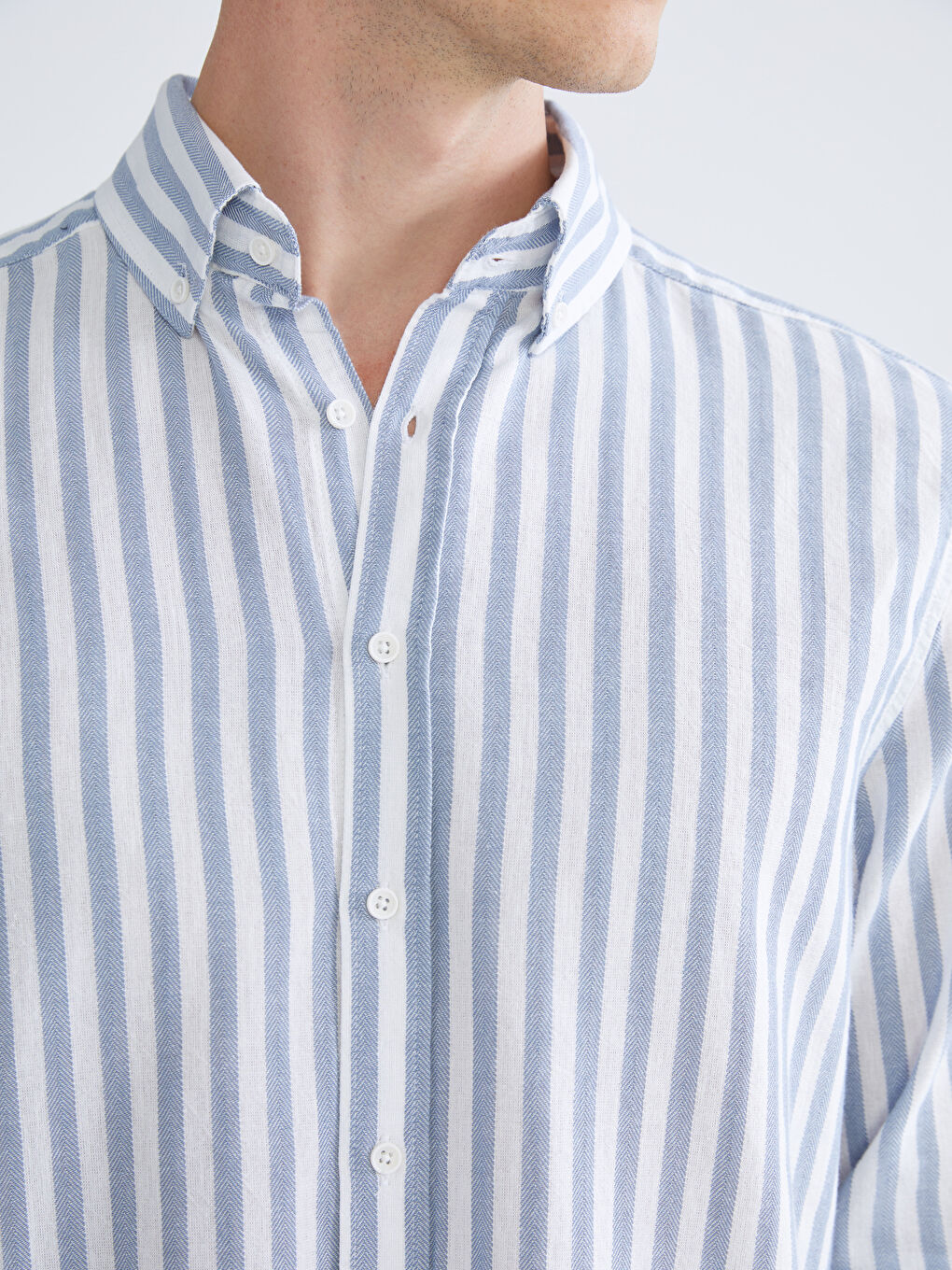 LC WAIKIKI Regular Fit Long Sleeve Striped Men's Shirt -S5Q776Z8-LEN