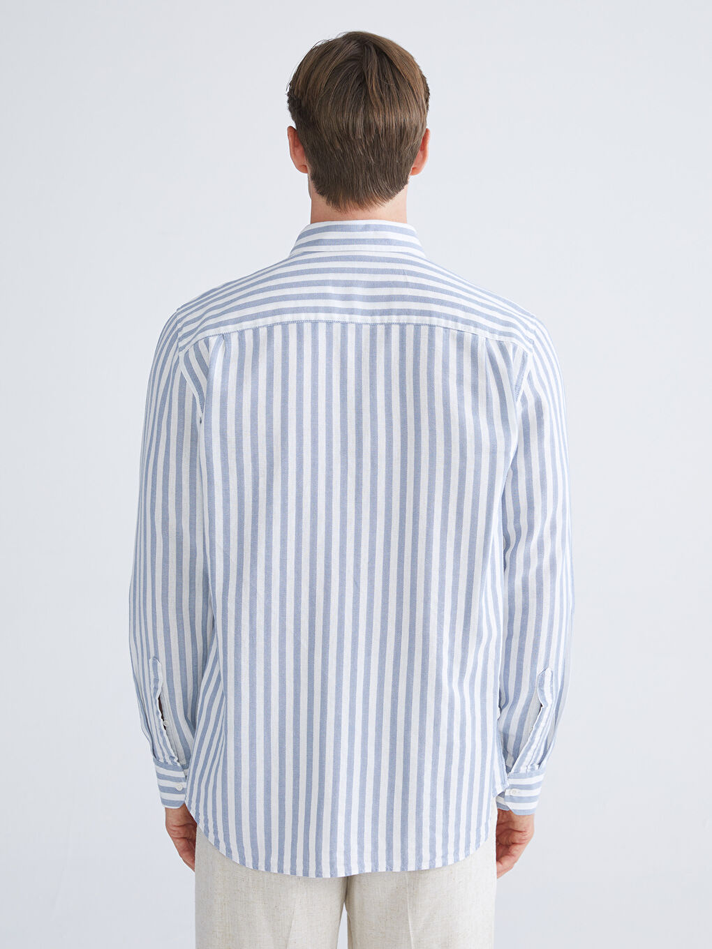 LC WAIKIKI Regular Fit Long Sleeve Striped Men's Shirt -S5Q776Z8-LEN