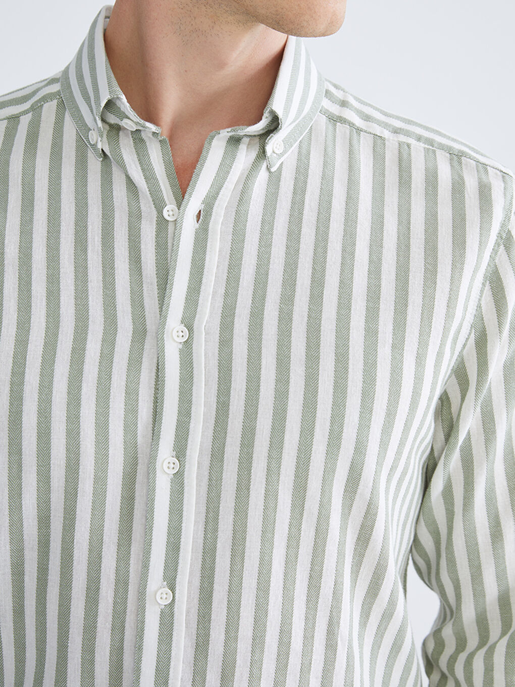 LC WAIKIKI Regular Fit Long Sleeve Striped Men's Shirt -S5Q776Z8-LFT