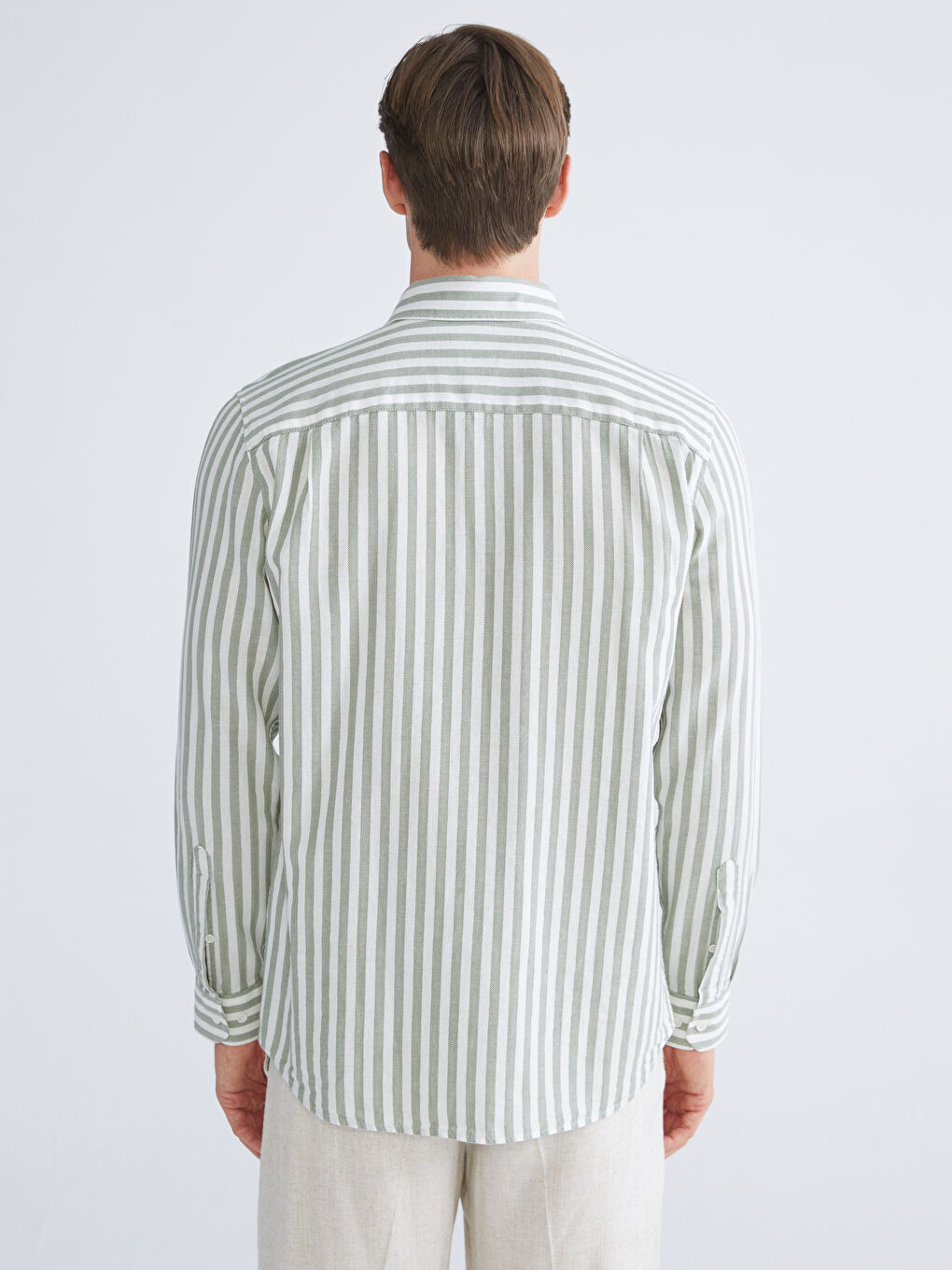 LC WAIKIKI Regular Fit Long Sleeve Striped Men's Shirt -S5Q776Z8-LFT