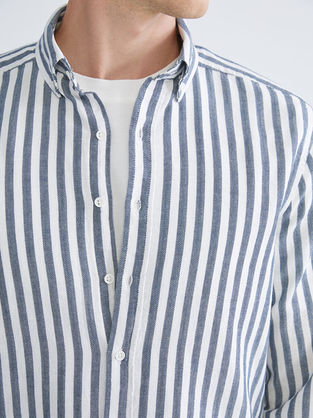 LC WAIKIKI Regular Fit Long Sleeve Striped Men's Shirt -S5Q776Z8-LGB