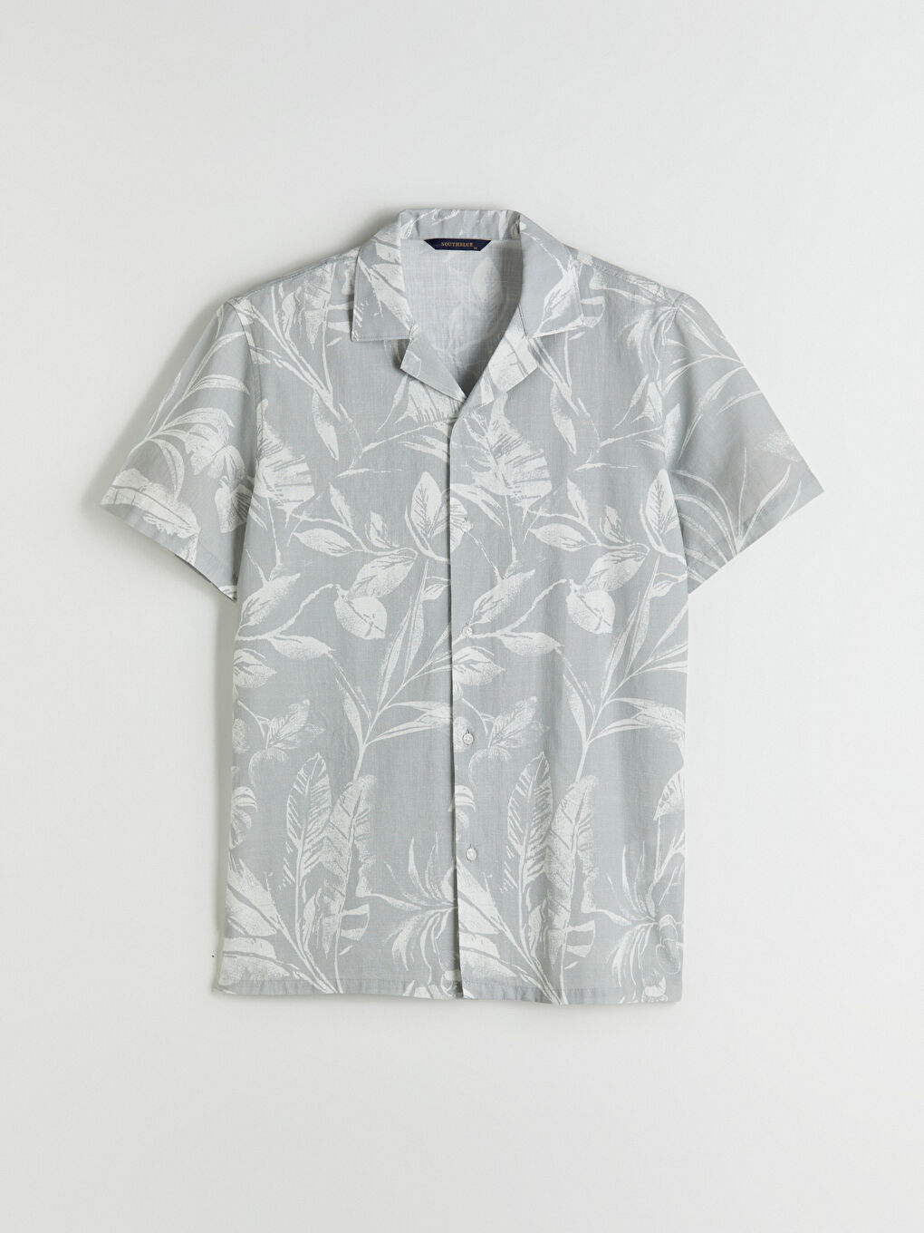 Yeşil Regular Fit Resort Yaka Kısa Kollu Desenli Poplin Erkek Gömlek-4