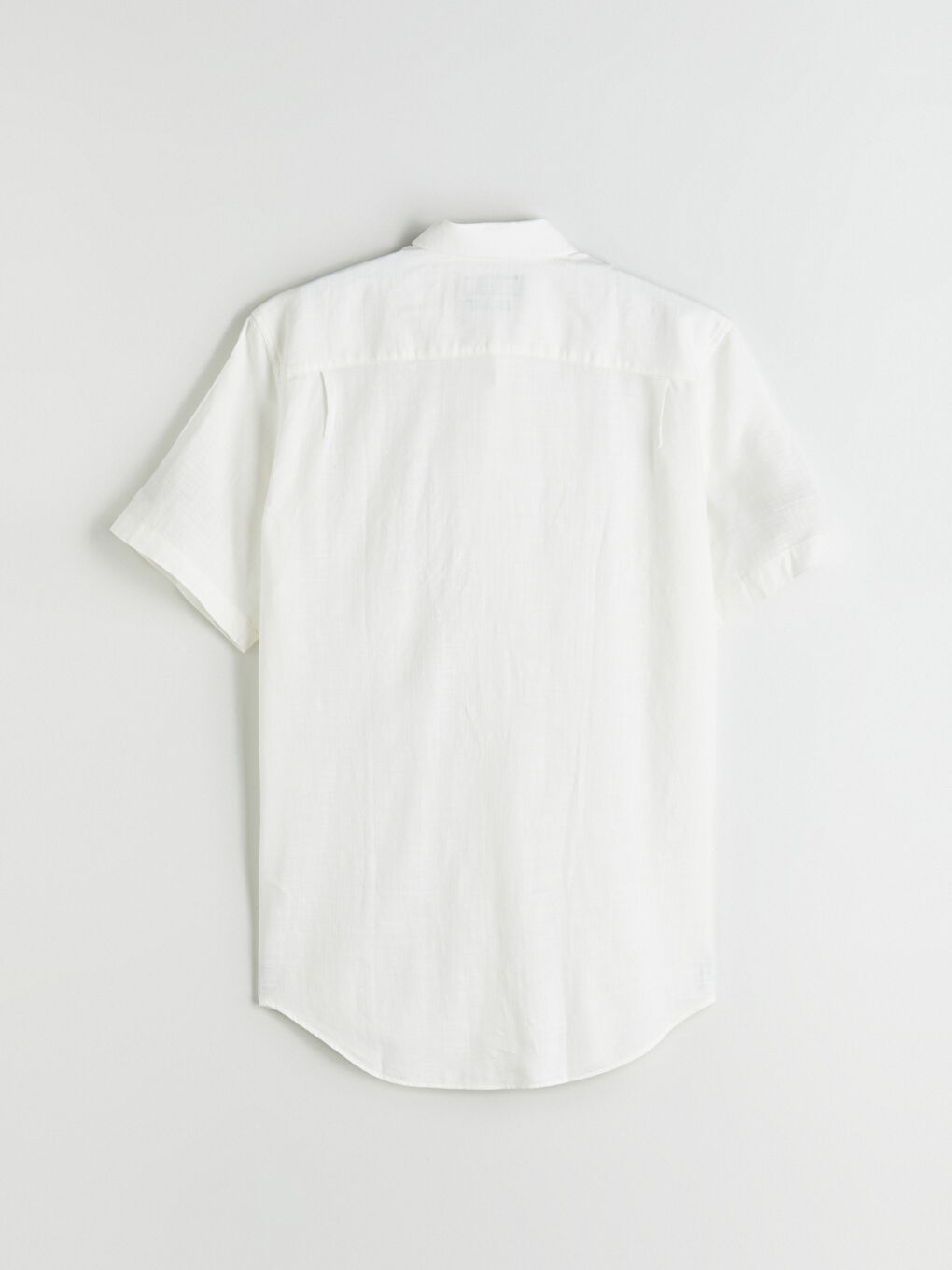 Beyaz Regular Fit Kısa Kollu Armürlü Erkek Gömlek-5