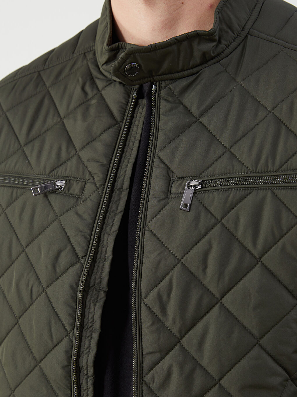 Палто с байкър яка, стандартна кройка за мъже-5