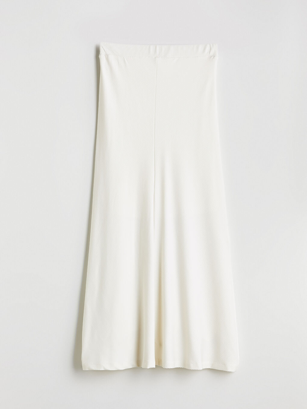 Ekru Beli Lastikli Dokulu Etek-5