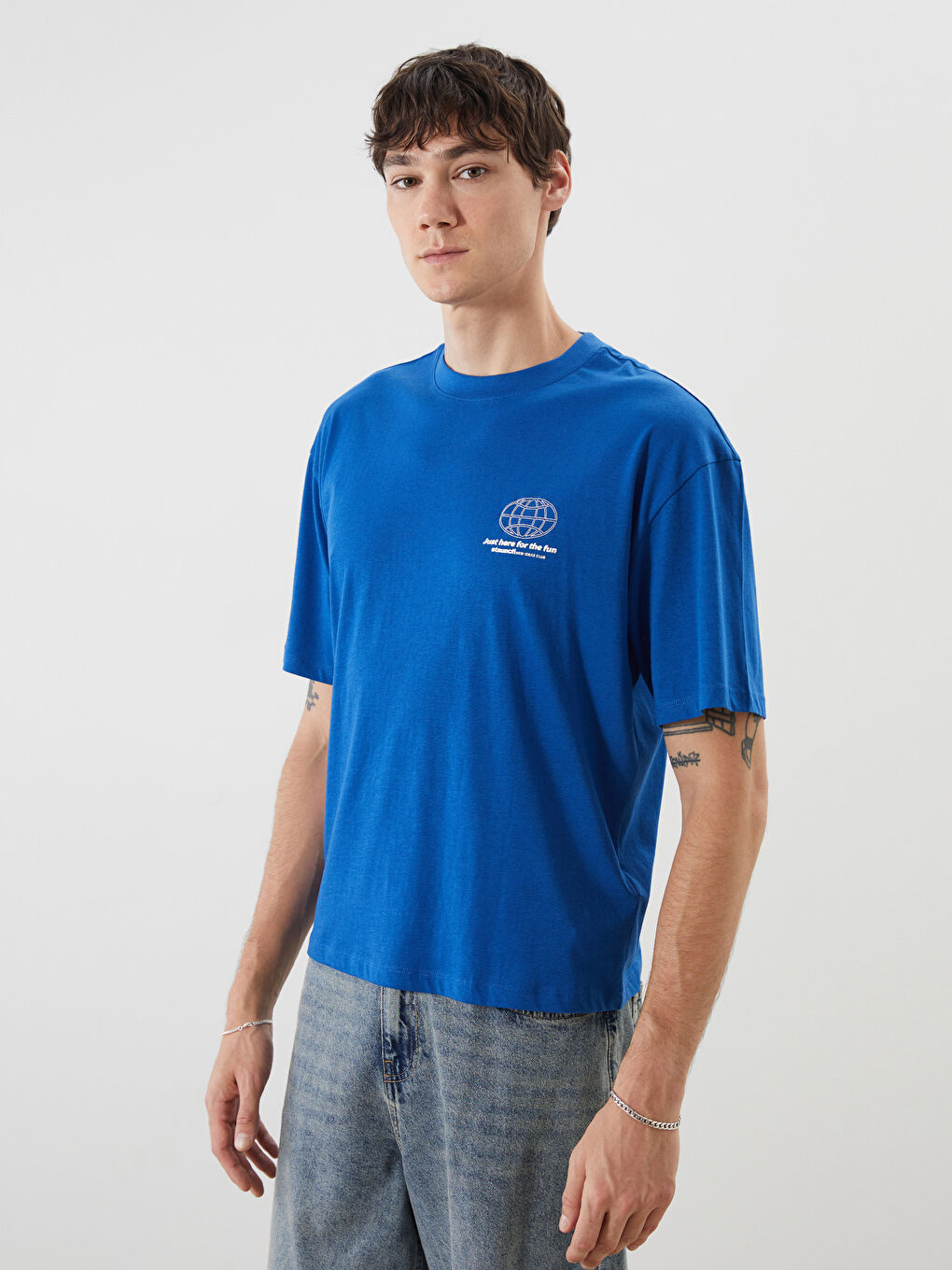Crew Neck Printed Jersey Men's T-Shirt-1